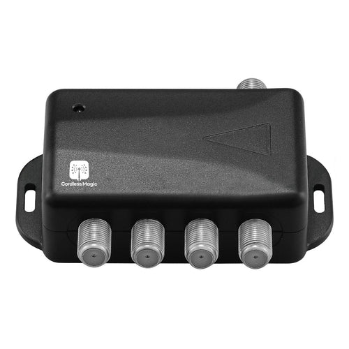 Cordless Magic™ - TV Antenna 4-Port Splitter Signal Booster and Amplifier