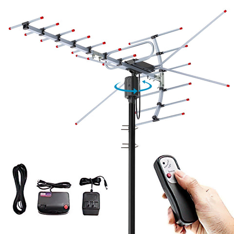 Cordless Magic™ - 2023 Edition Long-Distance Outdoor HD TV Antenna with Full 360 Directional Motor - 460 Mile Range