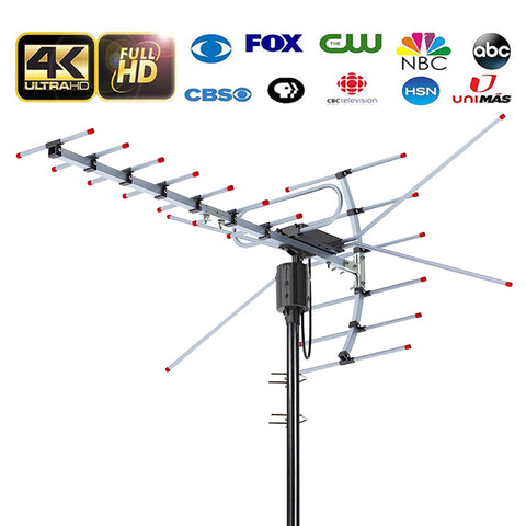 Cordless Magic™ - 2024 Edition Long-Distance Outdoor HD TV Antenna with Full 360 Directional Motor - 460 Mile Range